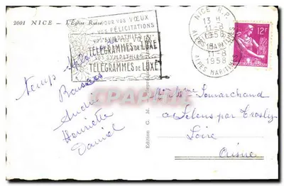 Igreja Russa de Nice — vista panorâmica — Edição G. M. (Nice, 1958) — Verso