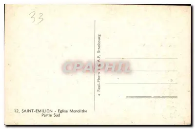Saint-Emilion — Chiesa monolitica — Parte Sud — A.P. Strasbourg — Verso