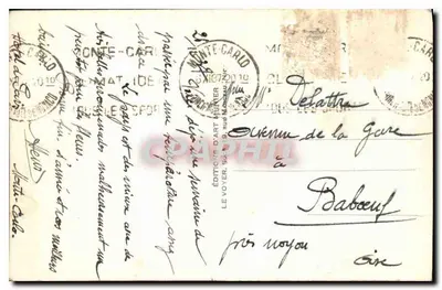 Monte-Carlo — O Casino e os jardins — Munilla, n° 217 — Verso