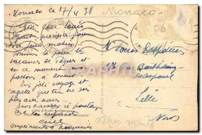 Widok z lotu nad Monako — wydawca Gilletta, n°702 — Rewers