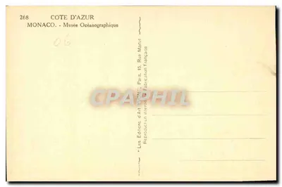 Mônaco — Museu Oceanoográfico — Edições d'Art Wéb — Verso