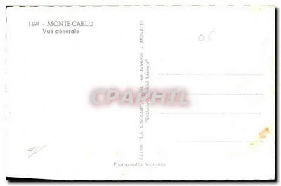 Monte-Carlo — Ogólny widok — Wydawnictwo 'LA CIGOGNE' — Rewers