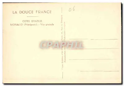 Monako — Ogólny widok — Éditions d'Art Yvonne, Paryż — Rewers