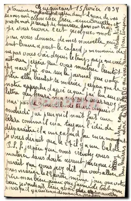 Jovem escrevendo uma carta de amor — PC Paris n°4814 — Verso