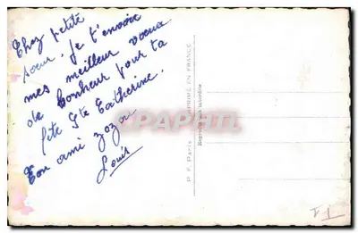Couple amoureux — cœur et fleurs — P.F. n°764 — Verso