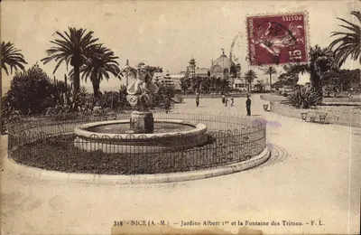 Ogród Albert I i Fontanna Tritonów — F. L. — NICE (A.-M.)