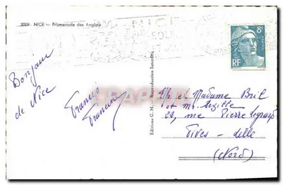 Praia dos Ingleses — Nice — Edições G.M. — Verso