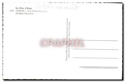 Cannes — Ogólny widok z Mont Chevalier — Wydawnictwo Rella — Rewers