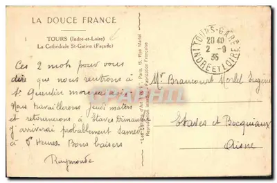 Katedra św. Gatiana — Tours (Indre-et-Loire) — Wydawnictwo Art Yvoil — Rewers