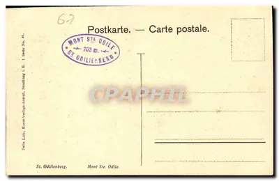 Mont Ste. Odile — widok z lasu — Felix Loib, Stradlburg, seria I.E. nr 67 — Rewers