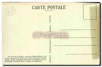 A Gruta de Remonot — Sítios Pitorescos da França Comtada — Editor C. Lardier, n° 817 — Verso