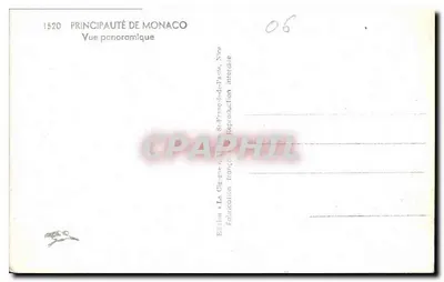 Księstwo Monako — Widok panoramiczny — Wydawnictwo La Cigogne, St-François-de-Paule — Rewers