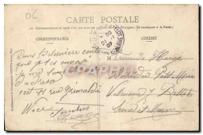 Monte-Carlo - Casino e Jardins — Coleção Artística — Edição Gilletta, fot., Nice, n° 700 — Verso