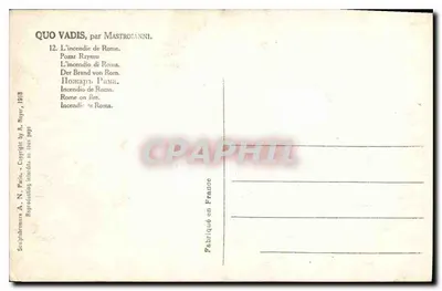 Zagłada Rzymu — Quo Vadis, autorstwa Mastroiani — A.N. Paris 2.76/12 — Rewers