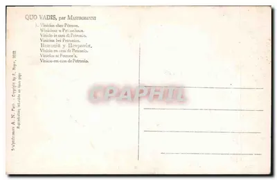 Szene aus dem Stück 'Quo Vadis' — von Mastroianni — veröffentlicht von A.N. Paris, Nr. 2761 — Rückseite