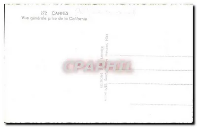 Cannes — Ogólny widok z Kalifornii — Wydawnictwo Darminier, Nice — Rewers