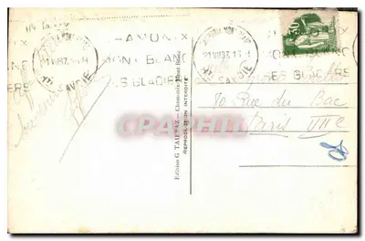 Aiglère Verte (4121 m) widok z Refugium Albert - G. Tairraz — Rewers