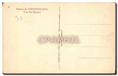 Zamek Chenonceau — Wieża Marque — Wydawnictwo Art YVON — Rewers