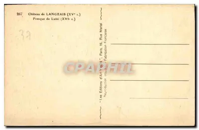 Zamek Langeais — Freska Luini (XVI wiek) — Wydawnictwo Sztuki 'VÉN' Paris — Rewers