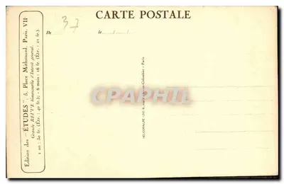 Castelo de Azay-le-Rideau — Face Leste (século XV) — Edição das 'Études', 5, Praça Saint-François-Xavier, Paris — Verso