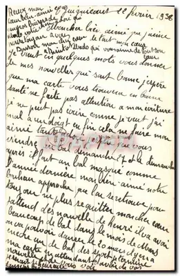 Lächelnde Frau, die eine Karte postale hält — handschriftlicher Text — PC Paris n°4818 — Rückseite