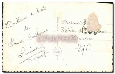 Młoda kobieta uśmiechnięta — z bukietem róż — PC Paris n°4181 — Rewers