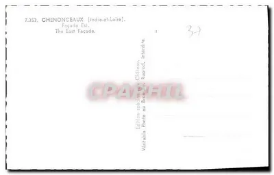 Chenonceaux — Facha da Leste — Edição Foto au Bonheur — Verso
