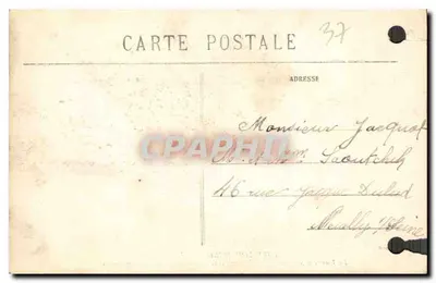 Wyspa Bouchard (Indre-et-Loire) — Rzeka Loira w momencie przejścia, wyspa i dwa mosty wiszące — wydawca nieznany — Rewers