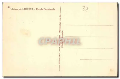 Zamek w Loches — Façada Zachodnia — Wydawnictwo Sztuki YVON — Rewers