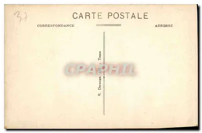 Château de Château-Rideau — Tour d'Angle, façade Sud, et bras de l'Indre dans le parc — éditeur R. Dorange, Tours — Verso