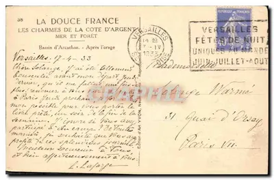Les Charmes de la Côte d'Argent — Morze i Las — Wydawnictwo Yvon, nr 35 — Rewers