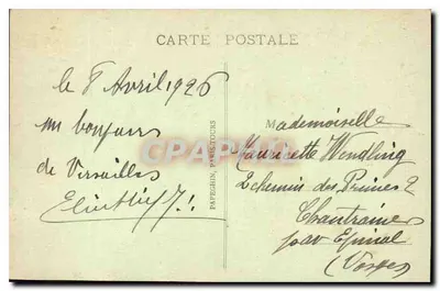 Versalles - El Castillo y la Orangerie - A. P. — Reverso