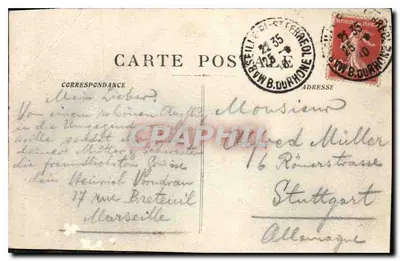 Grande Candelle, sa Falaise — kartka pocztowa nr 25 — wydawca B. Durhone — Rewers