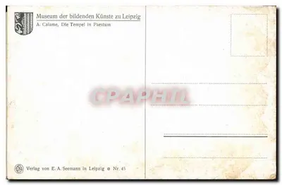 Sanktuarium w Paestum — reprodukcja obrazu — Museum der bildenden Künste zu Leipzig — Rewers