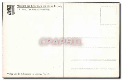 Schwadri-Wasserfall — vista do museu de Belas Artes de Leipzig — editor E.A. Seemann, n° 119 — Verso