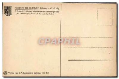 Lichtung am Starnberger See — pintura de C. Schuch — editor E. A. Seemann, n° 260 — Verso