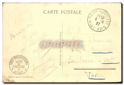 Haut-Kœnigsbourg — Vista general — Edición especial del Castillo, Braun & Cie, H.-Rhénan — Reverso