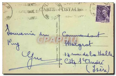 Le Puy - Vista geral — A Pitoresca Alta Loire — Edições Idéal, n° 8009 — Verso