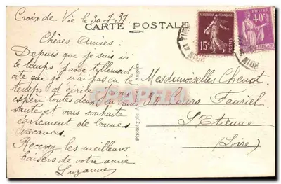 Croix-de-Vie w Sion (Vendée) — Ciekawe skały Corniche Vendéenne — A. B. — Rewers