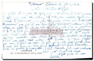 Le Puy-de-Dôme — widok z drogi z owcami — Cgd'O — Rewers
