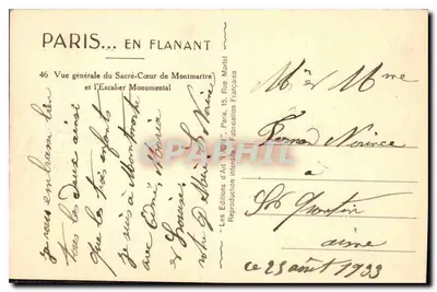 Paris — Sacré-Cœur de Montmartre — Les Éditions d'Art Voh — Verso