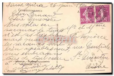 Rochers de la Grève — Tregastel, Côtes-d'Armor — editor não identificado, n° 58 — Verso