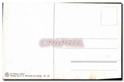 Joven con delantal — retrato — H. Seeger, Liesel, Verlag von E. A. Seemann en Leipzig, N.º 146 — Reverso