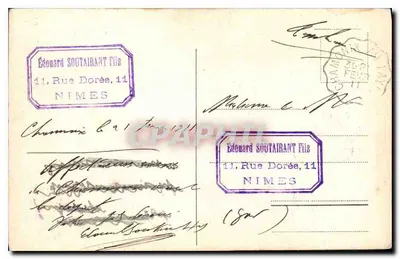 Chamonix zimą — Aiguilles Verte i Dru — Charnaux frères & Co., Genewa, nr 7183 — Rewers