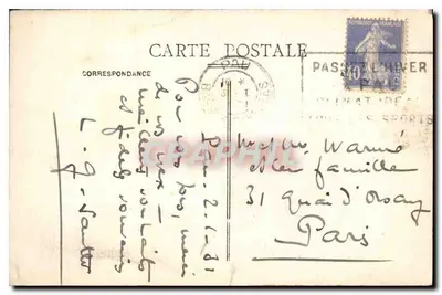 Pau - Un angolo del Boulevard e la Catena dei Pirenei — Carrache Editore - Pau, n° 106 — Verso