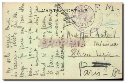 Castelo de Bourgon — Arredores de Mayenne — n°69 — Verso