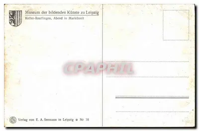 Keller-Reutlingen — Wieczór w Markibreit — Verlag von E. A. Seemann in Leipzig, Nr. 38 — Rewers