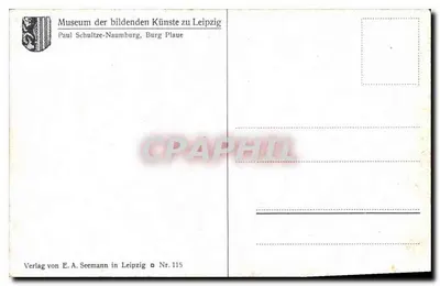 Burg Naumburg — widok z zamku i mostu — wydawca Paul Schultze-Naumburg, nr 115 — Rewers