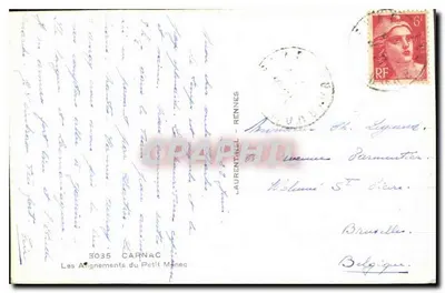 Wyrównania Petit Manec — Carnac — wydawca Loisy, nr 3035 — Rewers
