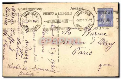 Lourdes — Zamek w Lourdes — LL — Rewers